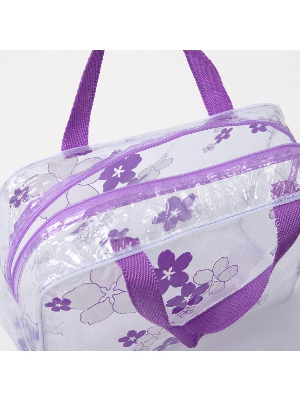 Косметичка на молнии, цвет фиолетовый