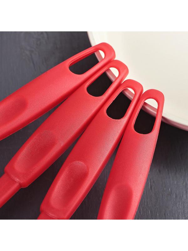 Набор кухонных принадлежностей Доляна «Радуга», 30 см, 4 предмета, цвет красный