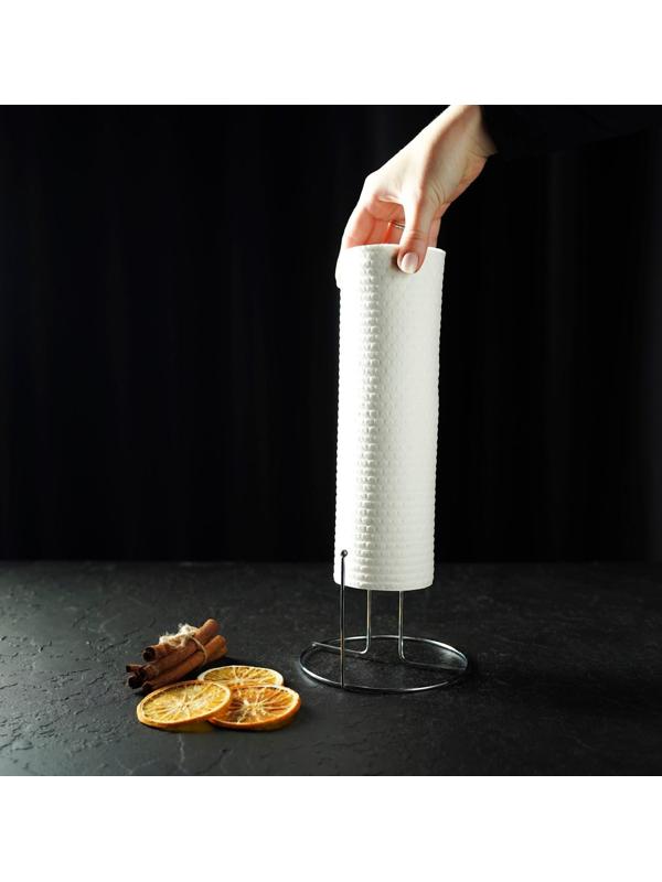 Подставка под бумажные полотенца Доляна, 13,5×13,5×27 см, цвет хром