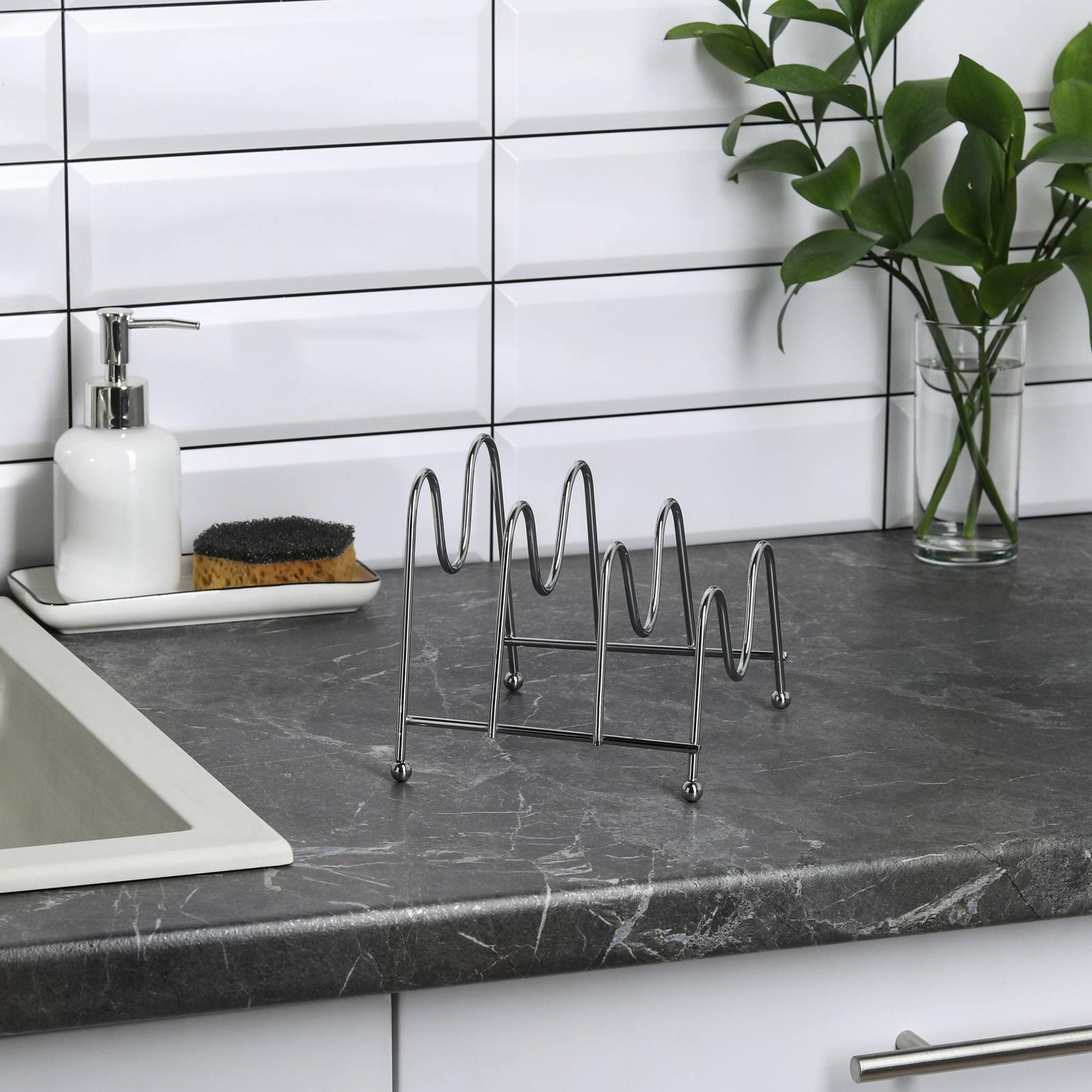 Подставка для крышек на 3 предмета Доляна, 20×13×15 см, цвет хром