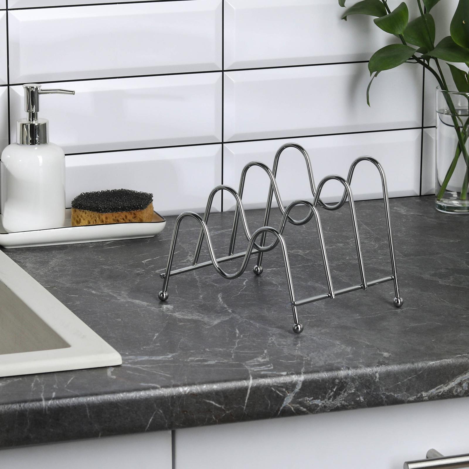 Подставка для крышек на 3 предмета Доляна, 20×13×15 см, цвет хром