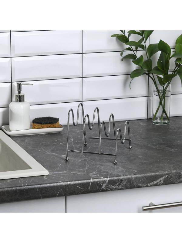 Подставка для крышек на 3 предмета Доляна, 20×13×15 см, цвет хром