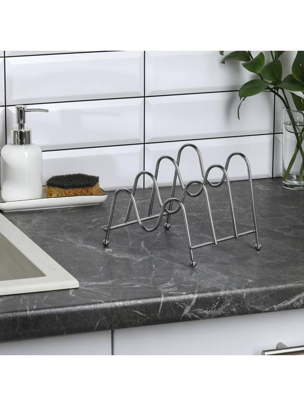 Подставка для крышек на 3 предмета Доляна, 20×13×15 см, цвет хром