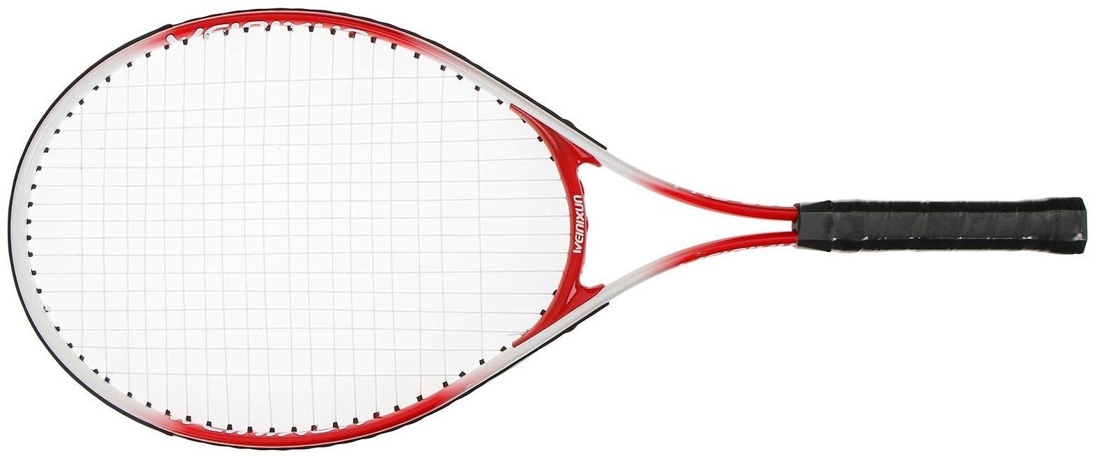 Ракетка для большого тенниса тренировочная, алюминий, 257 г, в чехле, цвет красный