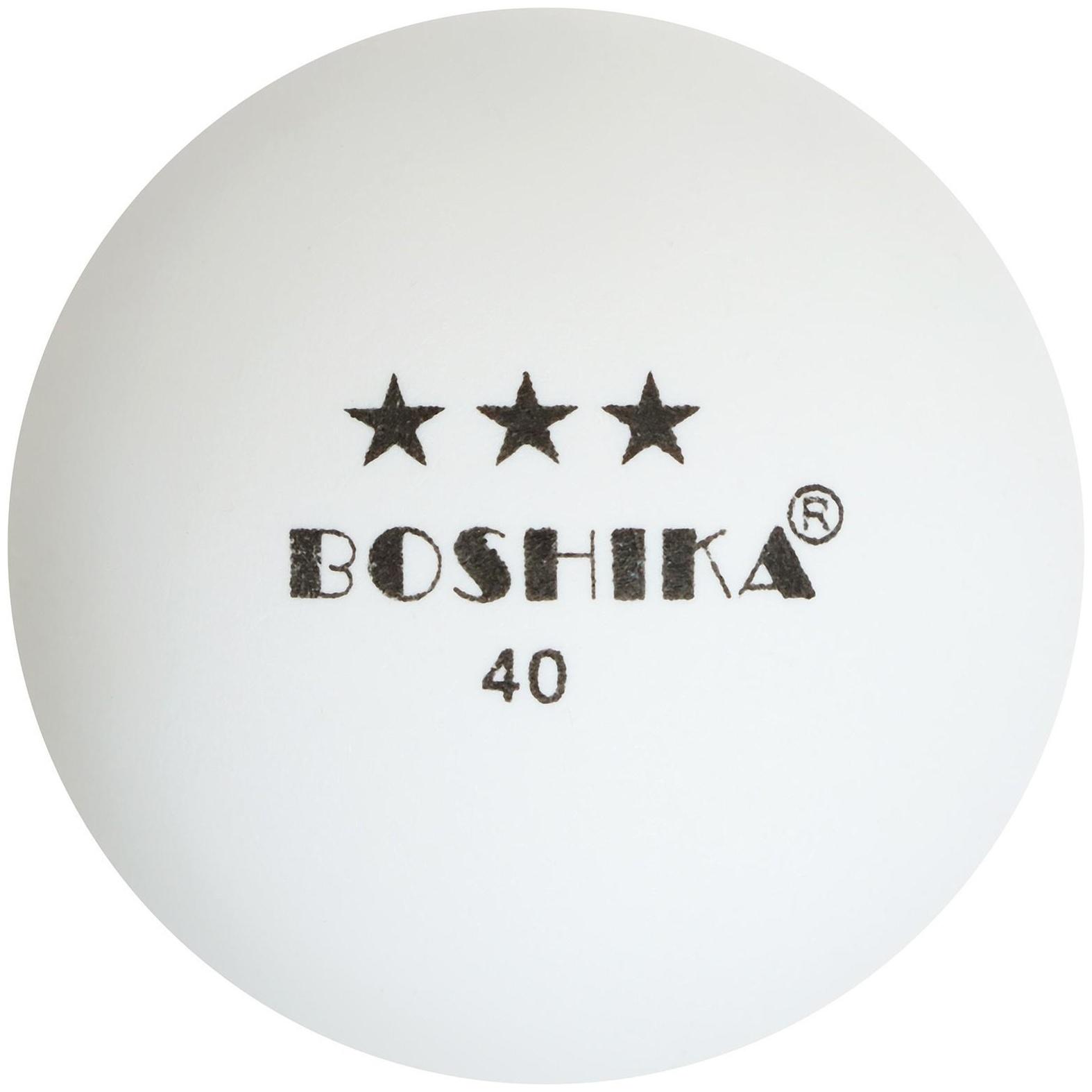 Мяч для настольного тенниса BOSHIKA, 40 мм, 3 звезды, цвет белый