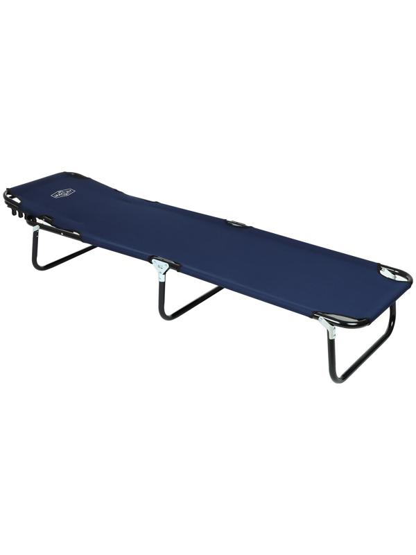 Раскладушка туристическая, с регулируемой спинкой, р. 191 х 55 х 28 см, до 100 кг, цвет синий