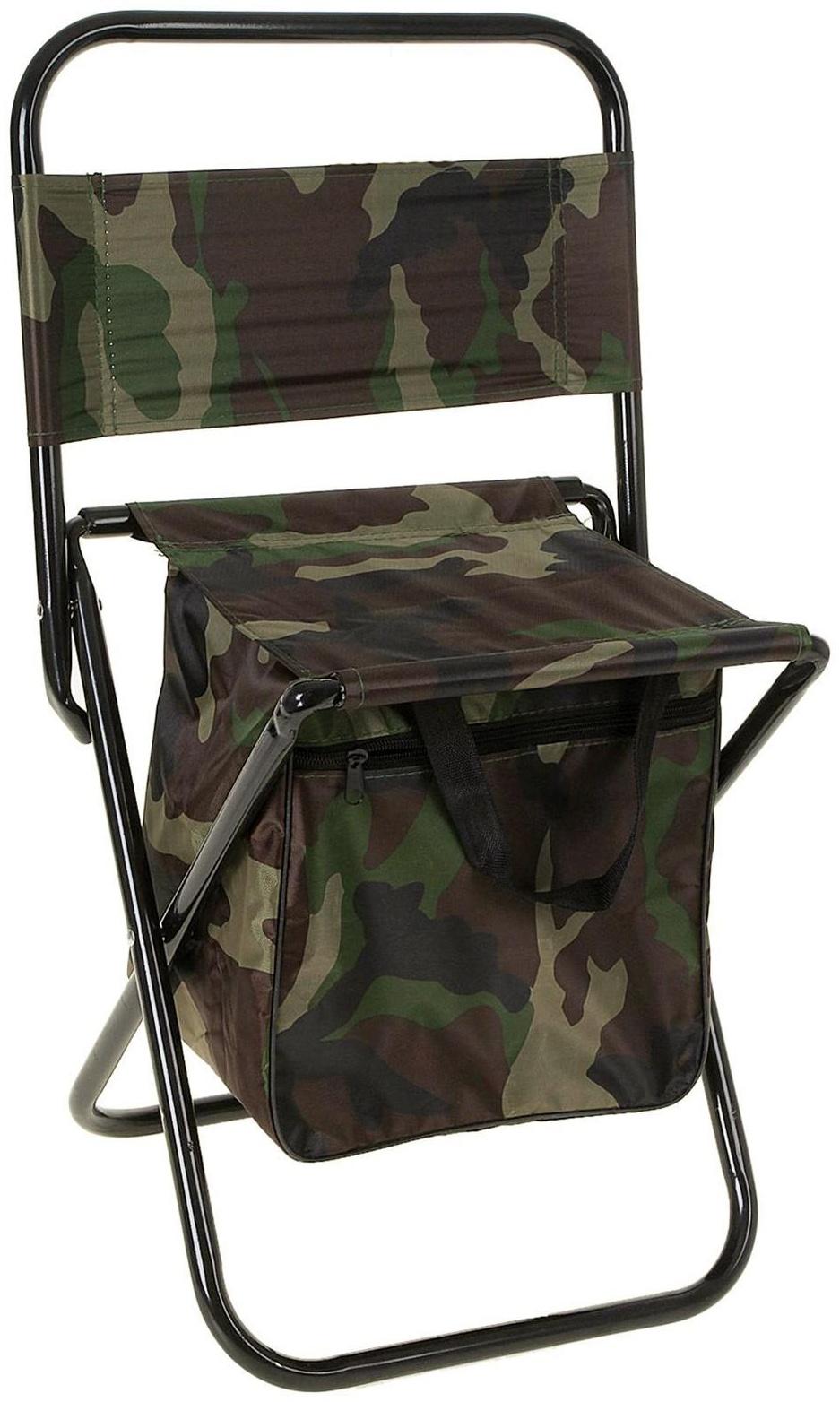 Стул туристический с сумкой, размер 24 х 26 х 60 см, до 60 кг, цвет хаки
