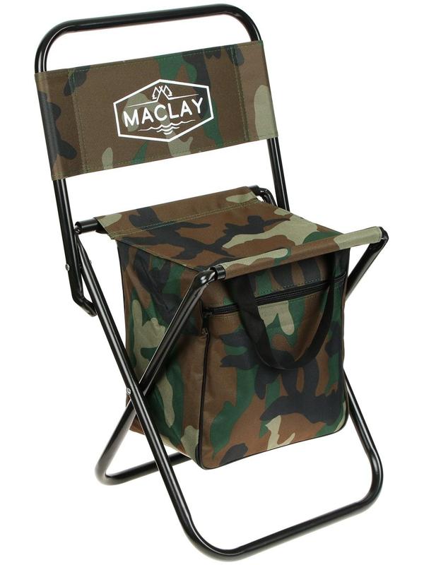 Стул туристический с сумкой, размер 24 х 26 х 60 см, до 60 кг, цвет хаки
