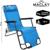 Кресло-шезлонг туристическое, с подголовником, р. 153 х 60 х 79 см, до 100 кг, цвет голубой