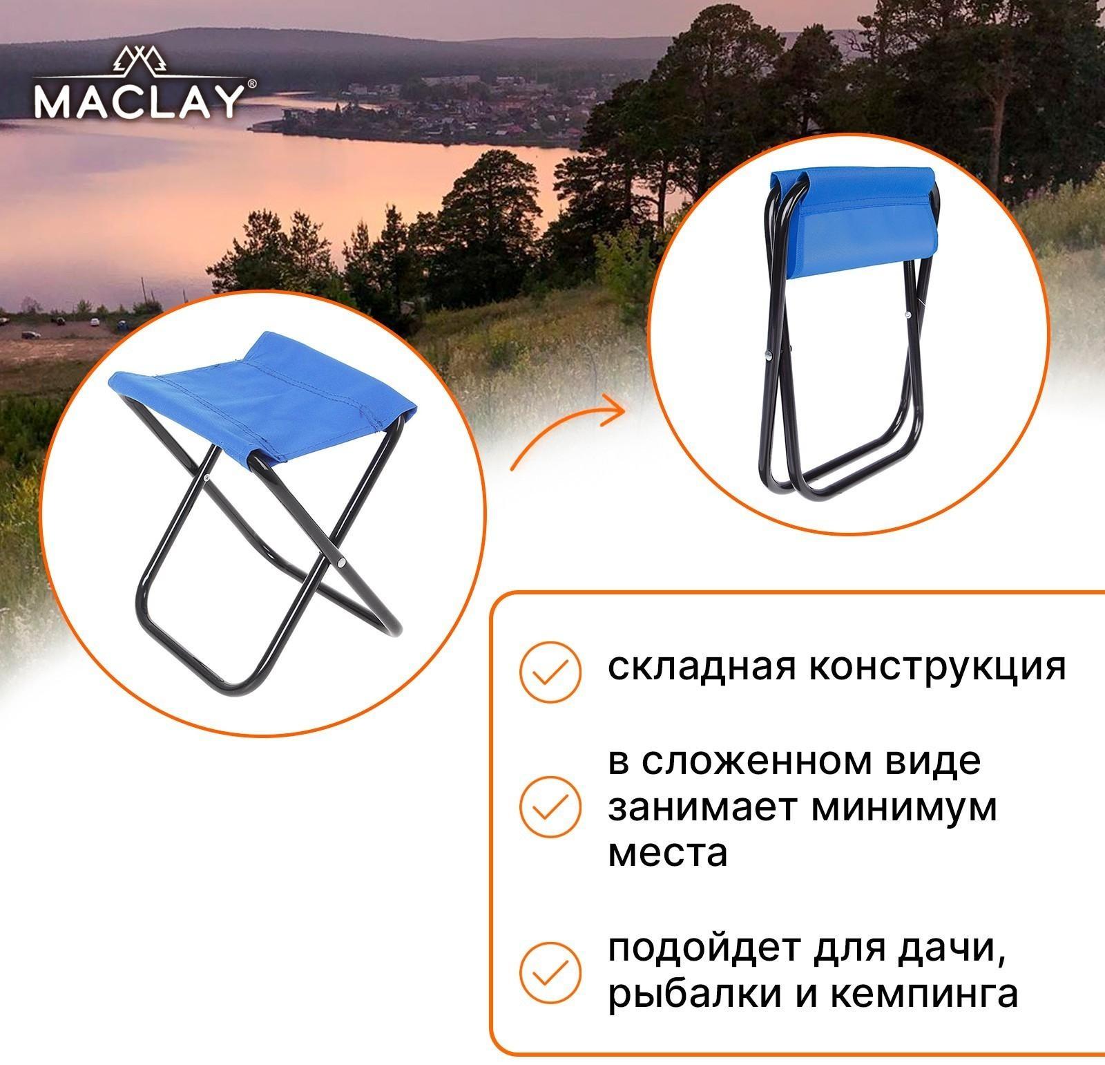 Стул туристический, складной, р. 22 х 20 х 25 см, цвет синий