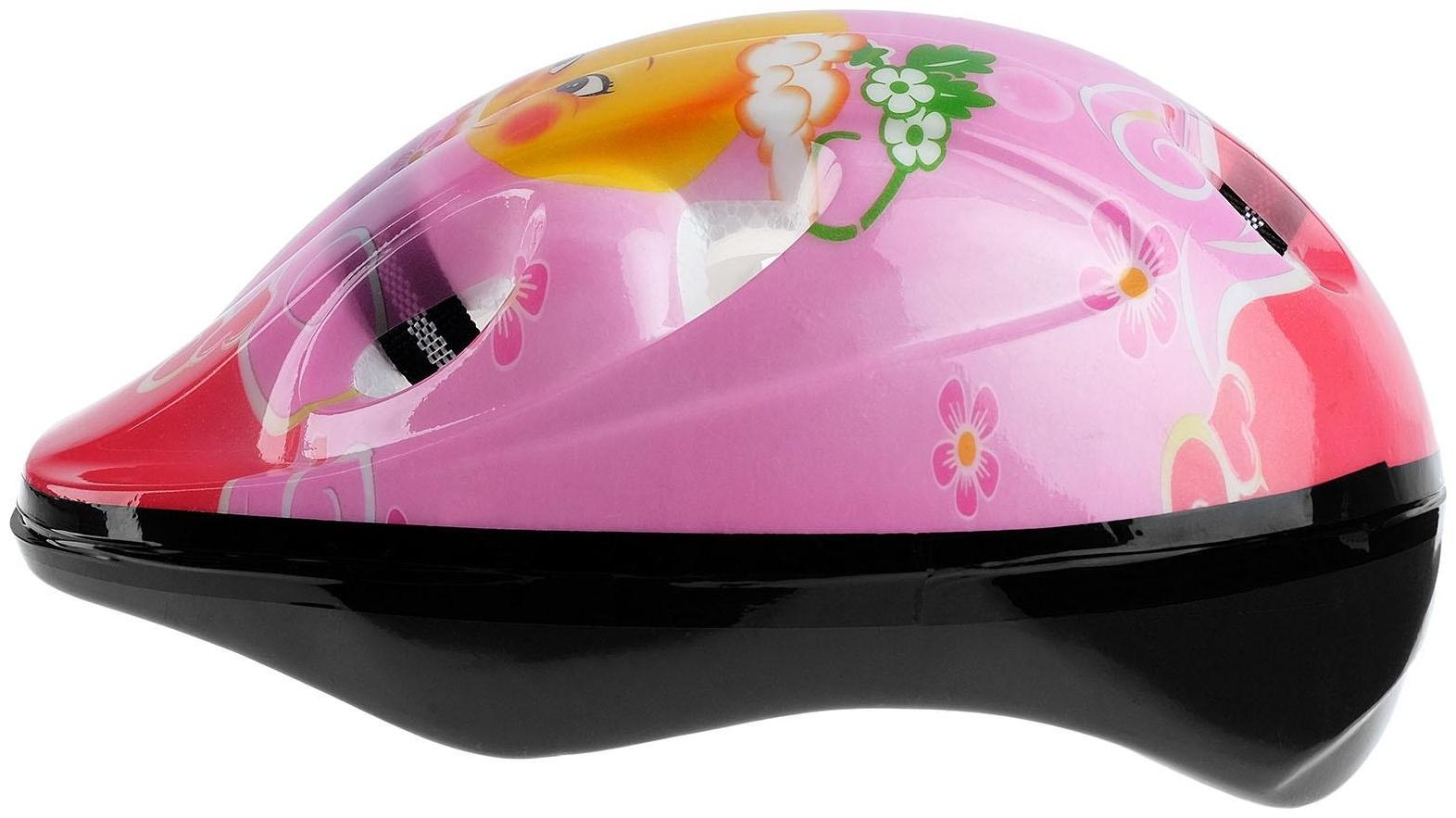 Шлем защитный детский OT-501, размер S, 52-54 см, цвет розовый