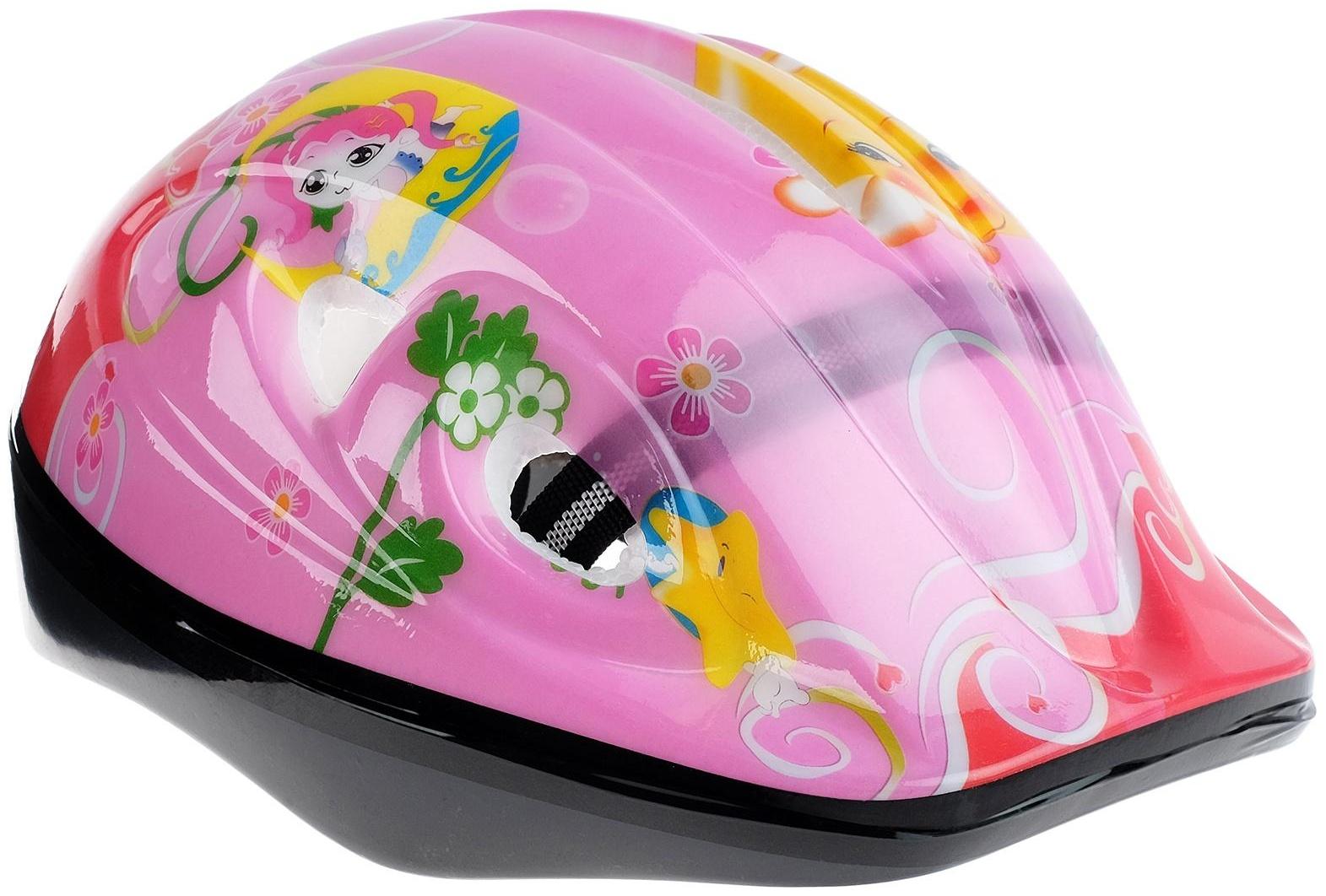 Шлем защитный детский OT-501, размер S, 52-54 см, цвет розовый