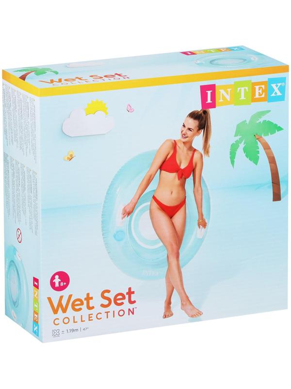 Шезлонг-кресло для плавания, с ручками, с сетчатым дном 119 см, от 8 лет, цвета МИКС, 58883NP INTEX