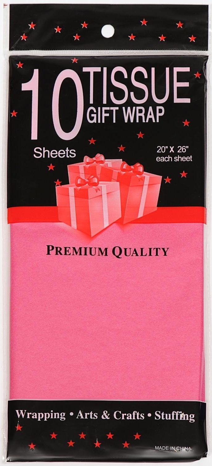 Бумага упаковочная тишью, фуксия, 50 х 66 см