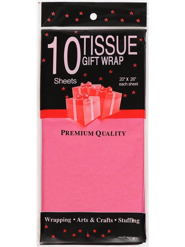 Бумага упаковочная тишью, фуксия, 50 х 66 см