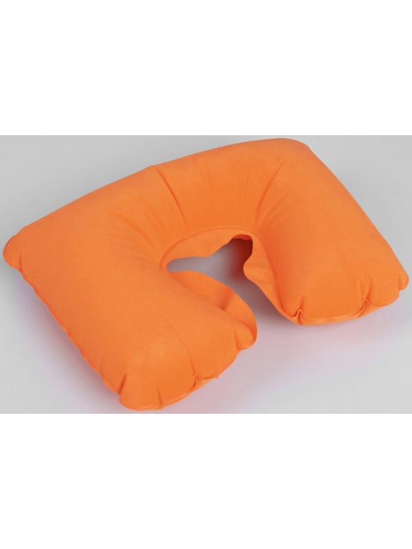 Подушка для шеи дорожная, надувная, 38 × 24 см, цвет оранжевый