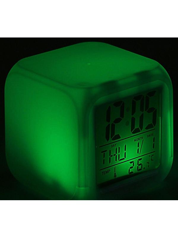 Будильник Luazon LB-03, дата, температура, белый