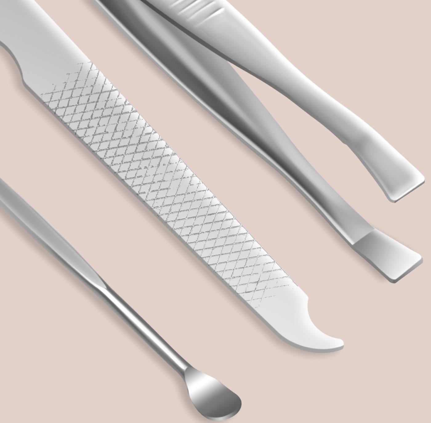 Набор маникюрный, 6 предметов, в футляре, цвет МИКС