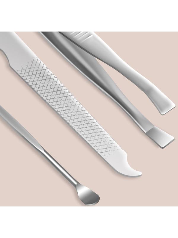 Набор маникюрный, 6 предметов, в футляре, цвет МИКС