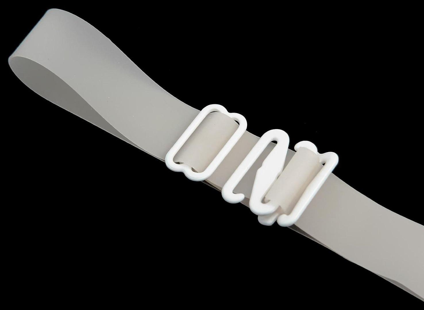 Бретели силиконовые, 1 см, 37 см, пара, цвет матовый белый