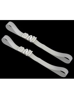 Бретели силиконовые, 1 см, 37 см, пара, цвет матовый белый