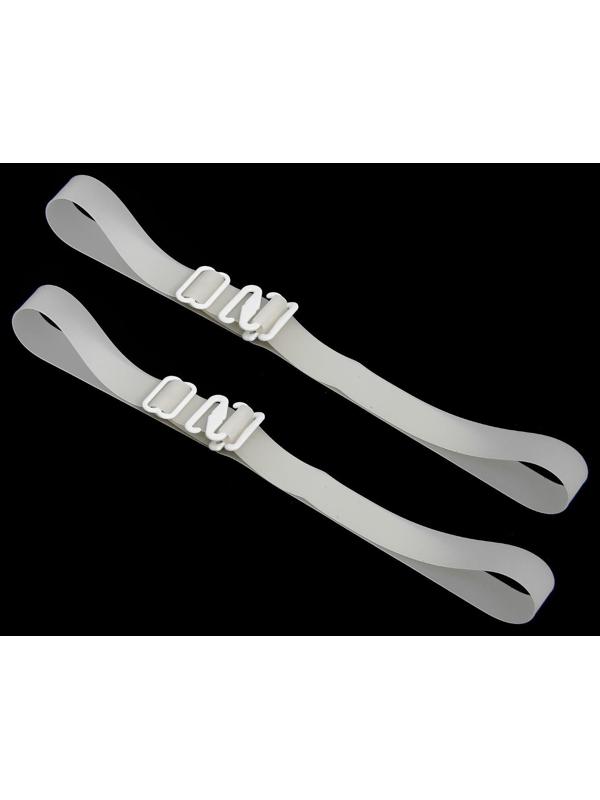 Бретели силиконовые, 1 см, 37 см, пара, цвет матовый белый