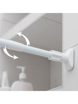 Карниз для ванной комнаты, телескопический, 110-200 см, усиленный, цвет белый