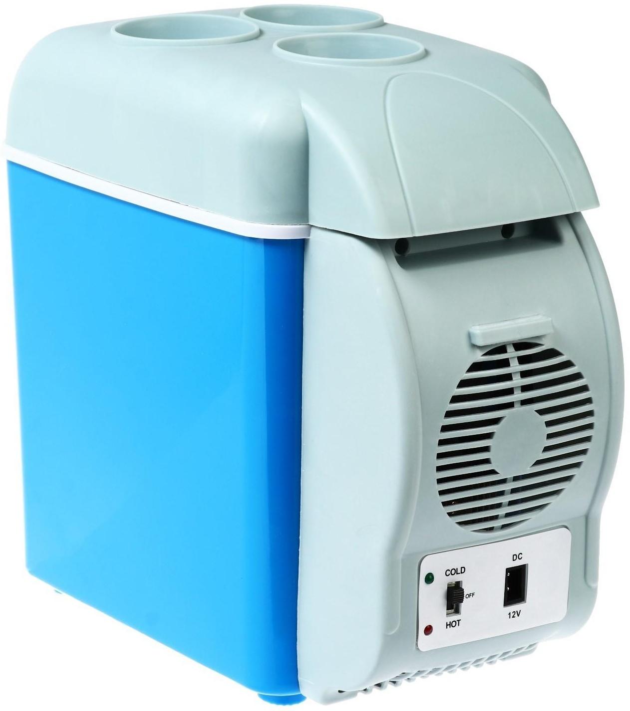 Автохолодильник 7.5 л, 12 В, с функцией подогрева, серо-голубой