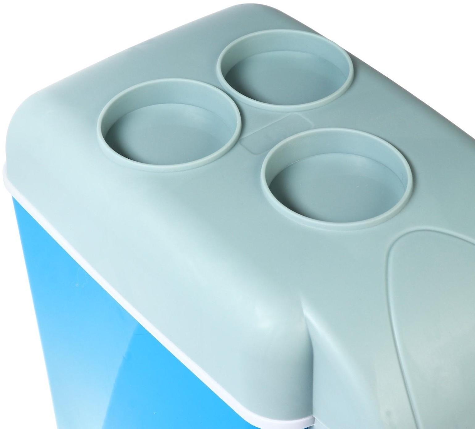 Автохолодильник 7.5 л, 12 В, с функцией подогрева, серо-голубой