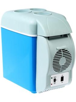 Автохолодильник 7.5 л, 12 В, с функцией подогрева, серо-голубой