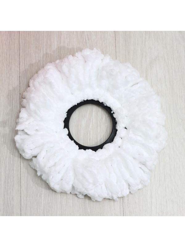 Швабра с отжимом и ведро на колёсиках с пластиковой центрифугой Доляна, 14 л, швабра, запасная насадка из микрофибры, цвет МИКС