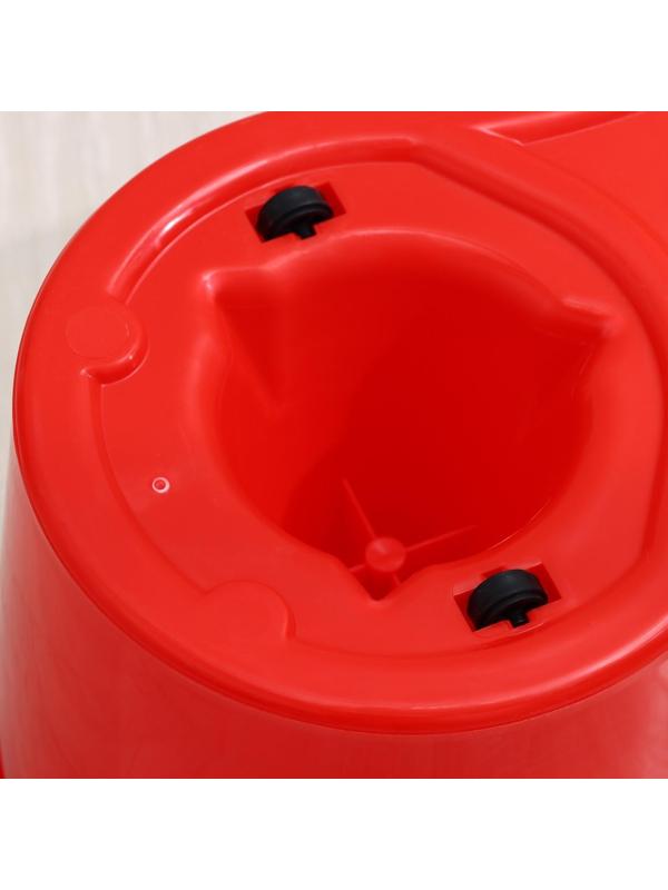 Швабра с отжимом и ведро на колёсиках с пластиковой центрифугой Доляна, 14 л, швабра, запасная насадка из микрофибры, цвет МИКС