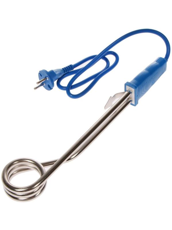 Электрокипятильник Luazon LEK 05, 1500 Вт, спираль пружина, 32х4 см, 220 В, синий