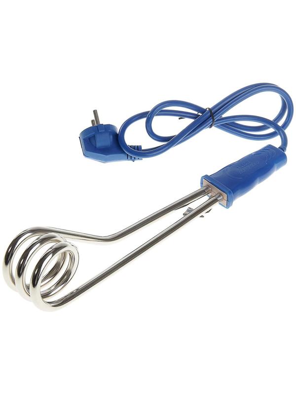 Электрокипятильник Luazon LEK 05, 1500 Вт, спираль пружина, 32х4 см, 220 В, синий