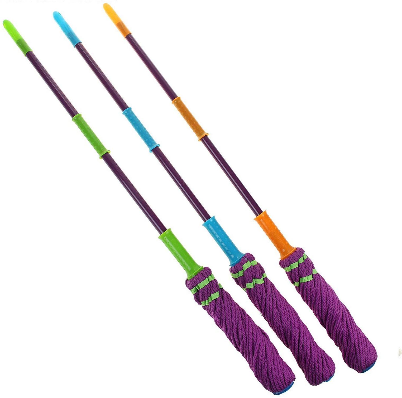 Швабра с отжимом Доляна, насадка из микрофибры, металлическая ручка 117 см, цвет МИКС