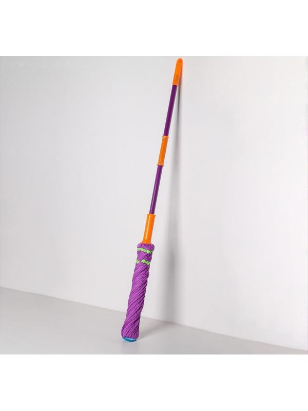 Швабра с отжимом Доляна, насадка из микрофибры, металлическая ручка 117 см, цвет МИКС