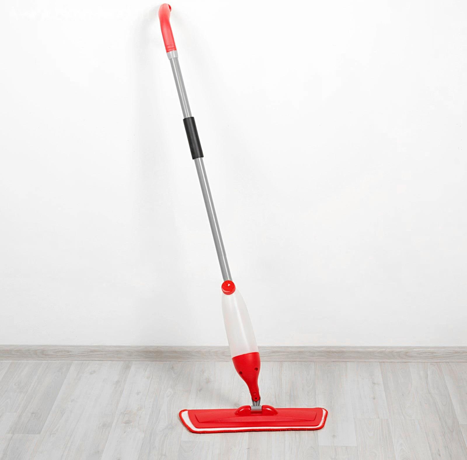 Швабра для мытья пола с распылителем Доляна, насадка из микрофибры 40×14 см, металлическая ручка 118 см, цвет МИКС