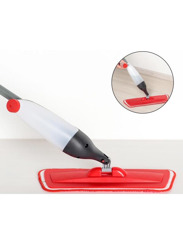 Швабра для мытья пола с распылителем Доляна, насадка из микрофибры 40×14 см, металлическая ручка 118 см, цвет МИКС