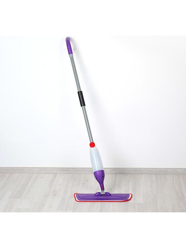 Швабра для мытья пола с распылителем Доляна, насадка из микрофибры 40×14 см, металлическая ручка 118 см, цвет МИКС