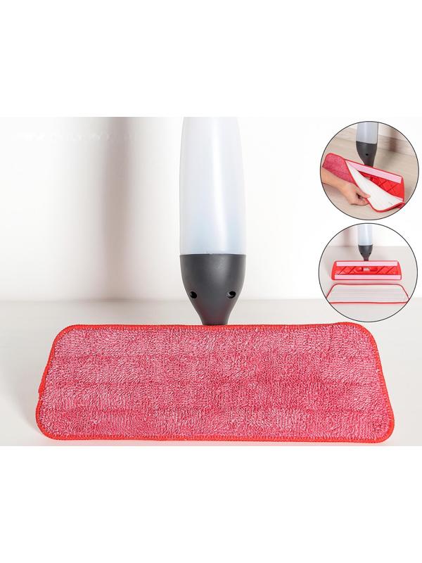 Швабра для мытья пола с распылителем Доляна, насадка из микрофибры 40×14 см, металлическая ручка 118 см, цвет МИКС