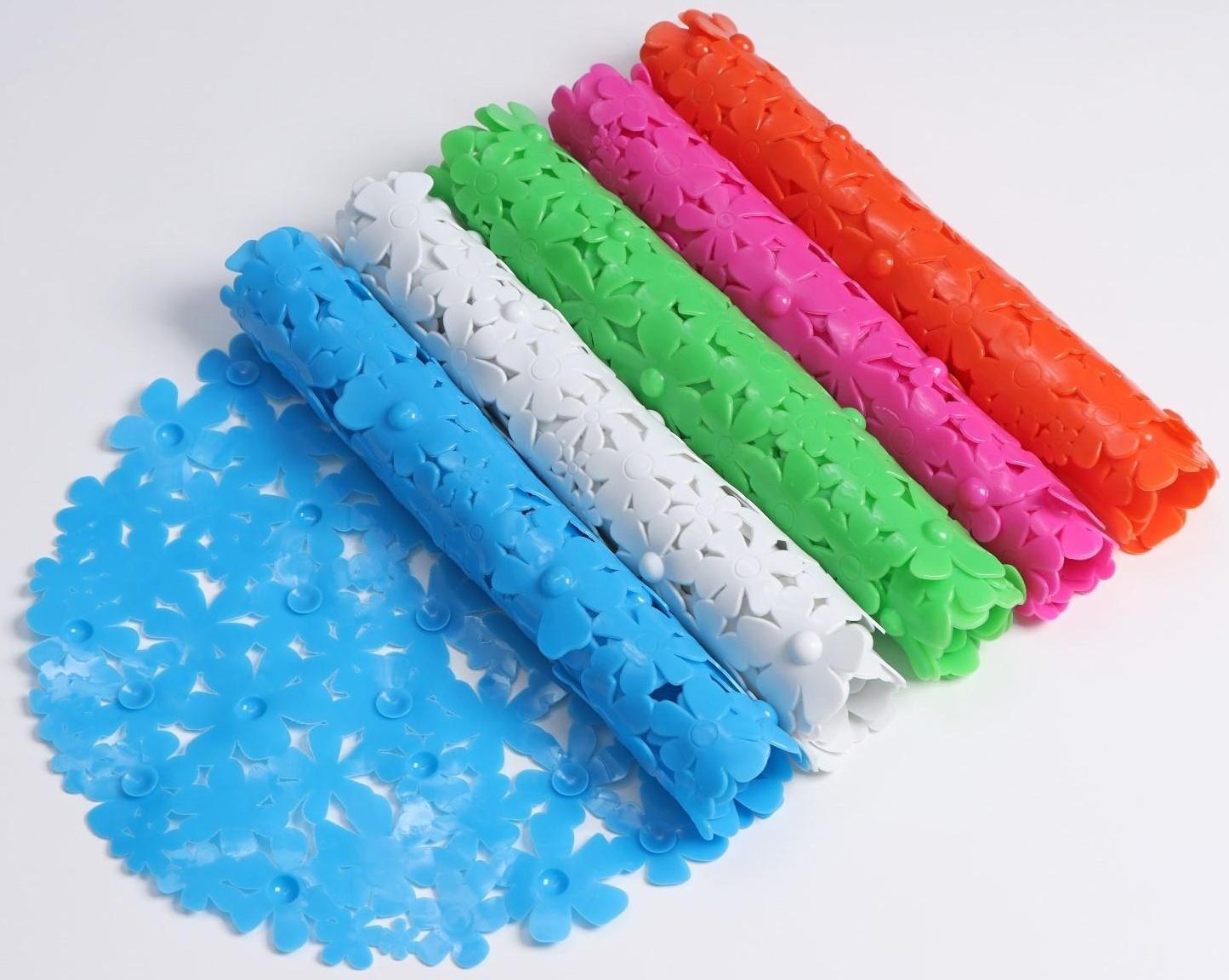 SPA-коврик для ванны на присосках Доляна «Цветочки», 38×66 см, цвет МИКС