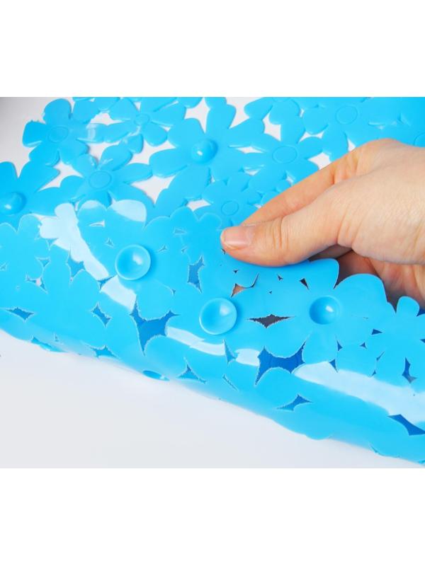 SPA-коврик для ванны на присосках Доляна «Цветочки», 38×66 см, цвет МИКС