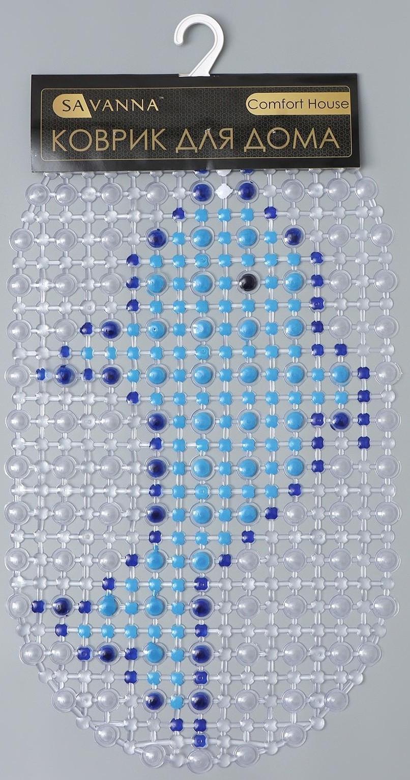 SPA-коврик для ванны на присосках SAVANNA «Дельфин», 36×67 см, цвет голубой