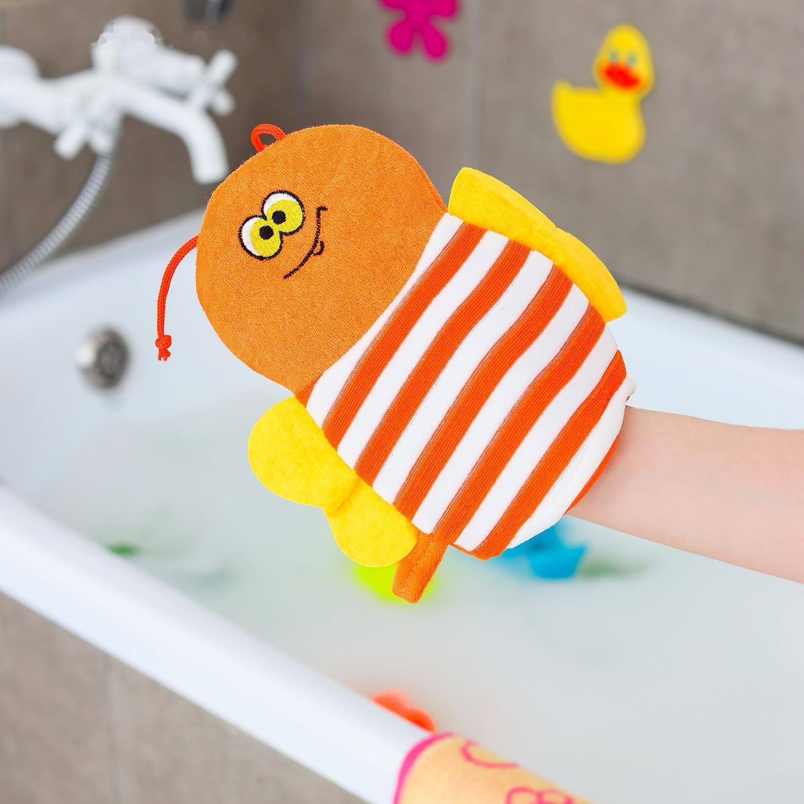 Мочалка-варежка детская для купания Доляна «Пчёлка», цвет МИКС