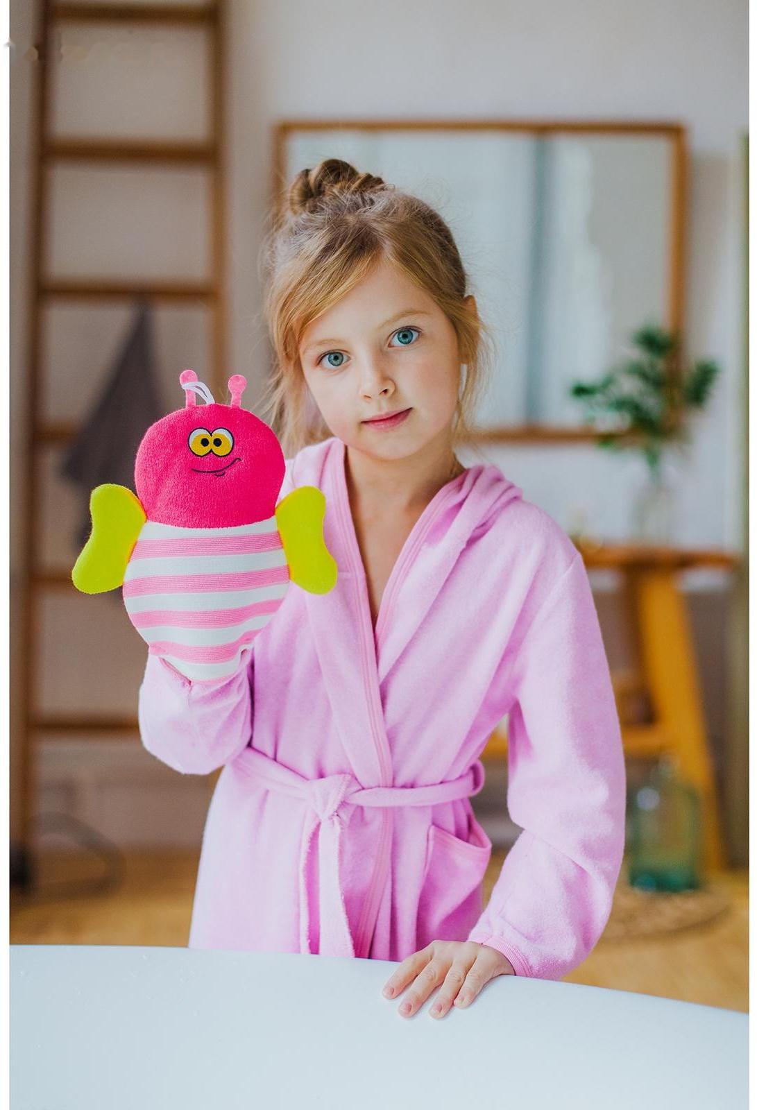 Мочалка-варежка детская для купания Доляна «Пчёлка», цвет МИКС