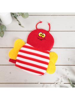 Мочалка-варежка детская для купания Доляна «Пчёлка», цвет МИКС