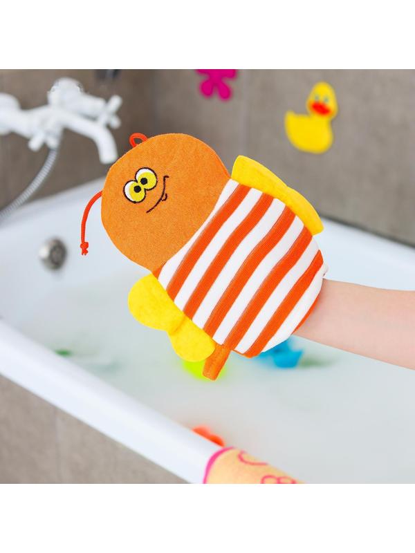 Мочалка-варежка детская для купания Доляна «Пчёлка», цвет МИКС