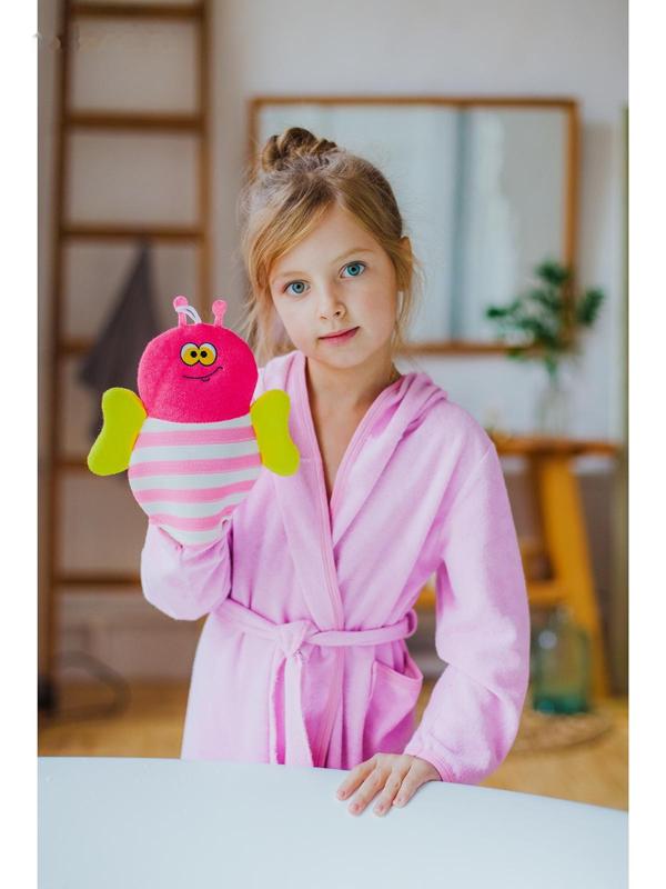 Мочалка-варежка детская для купания Доляна «Пчёлка», цвет МИКС