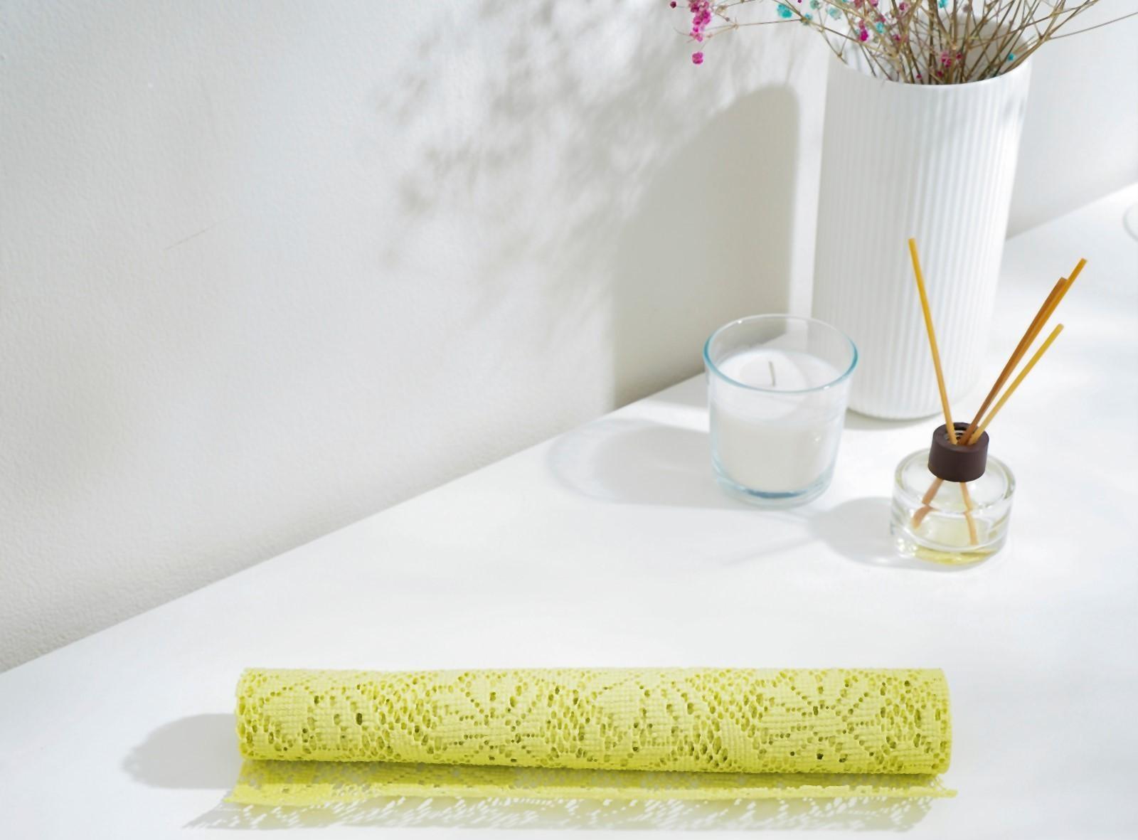 Коврик противоскользящий Доляна «Цветы» 30×100 см, цвет зелёный