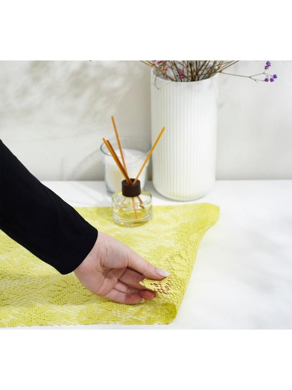 Коврик противоскользящий Доляна «Цветы» 30×100 см, цвет зелёный